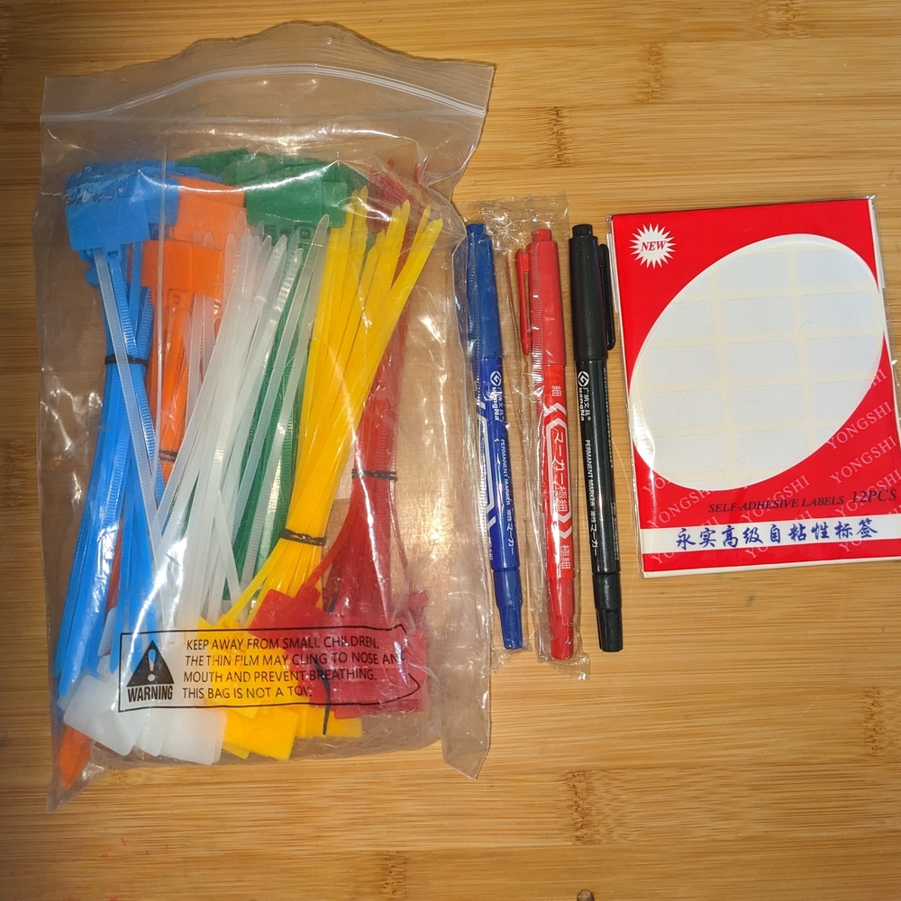 Multicolor Cable Ties and Marker Set